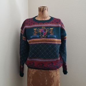 Susan Bristol Coat of Arms Wool Sweater